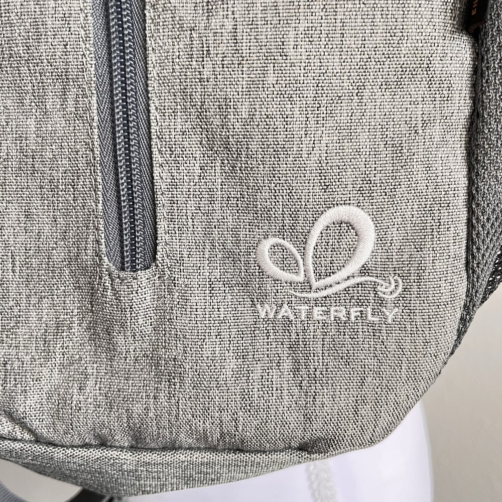 WATERFLY Crossbody Sling Backpack Travel Hiking Chest Bag Daypack Gorpcore Gray - Picture 7 of 11